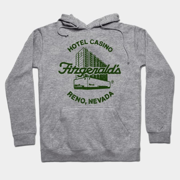 Retro Vintage Fitzgerald's Hotel Casino Las Vegas Hoodie by StudioPM71